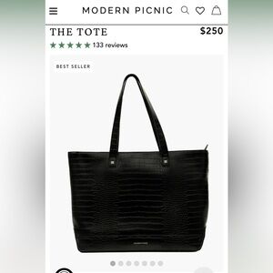 Modern Picnic - The Tote - Black Croc (New with Tags)!